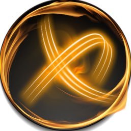 The Verse logo showing a golden, swirling X.